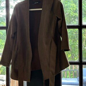 Zara Basic green suede blazer - with built-in matching belt